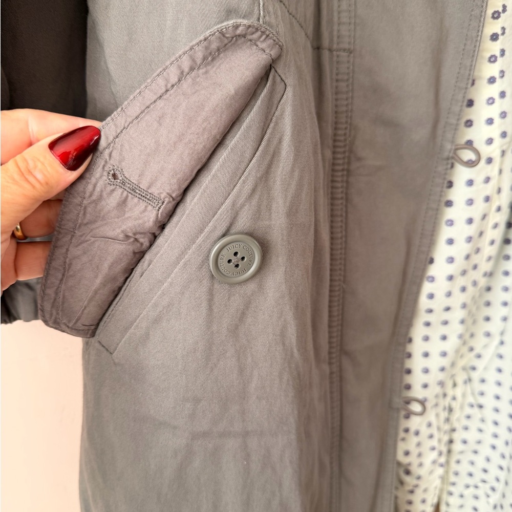Juicy Couture Grey Cotton Utility Jacket SzM - Picture 7 of 12